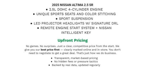 2025 Nissan Altima 2.5 SR