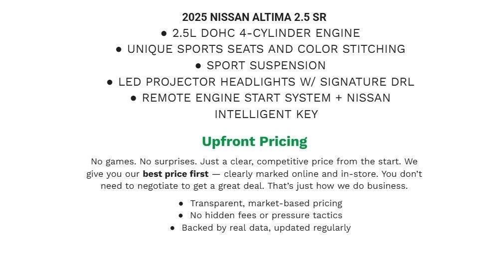 2025 Nissan Altima 2.5 SR