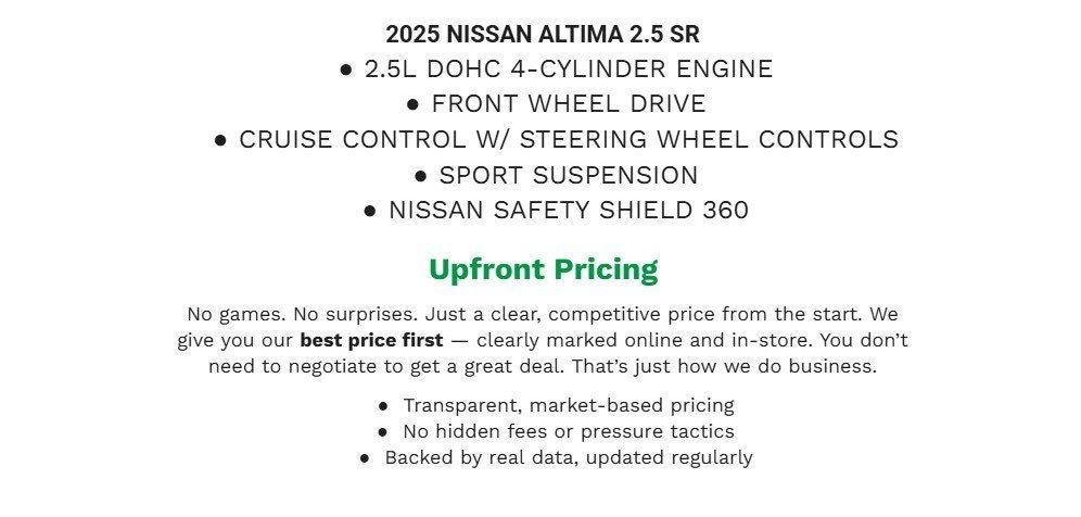 2025 Nissan Altima 2.5 SR