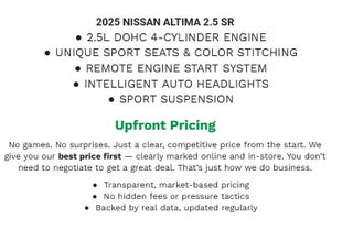 2025 Nissan Altima 2.5 SR