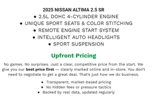 2025 Nissan Altima 2.5 SR