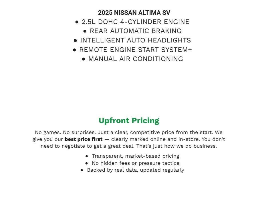 2025 Nissan Altima SV FWD