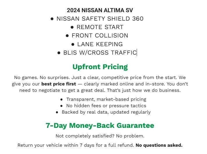 2024 Nissan Altima 2.5 SV