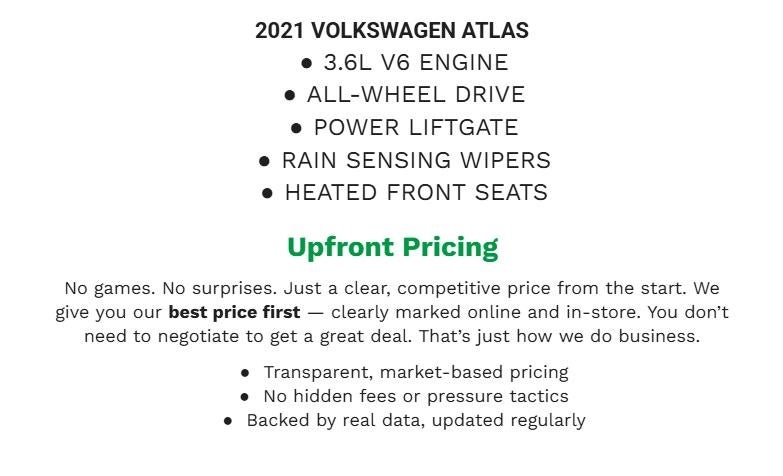 2021 Volkswagen Atlas 3.6L V6 SE w/Technology R-Line