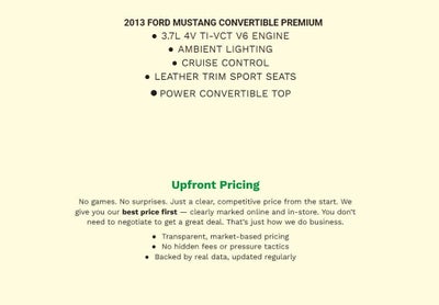 2013 Ford Mustang 2dr Conv V6 Premium