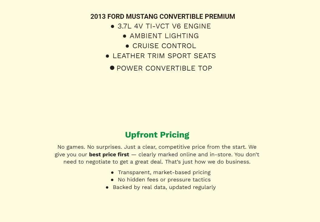2013 Ford Mustang 2dr Conv V6 Premium