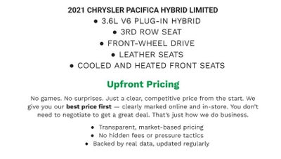 2021 Chrysler Pacifica Hybrid Limited