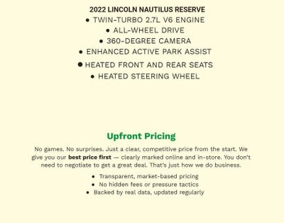 2022 Lincoln Nautilus Reserve AWD
