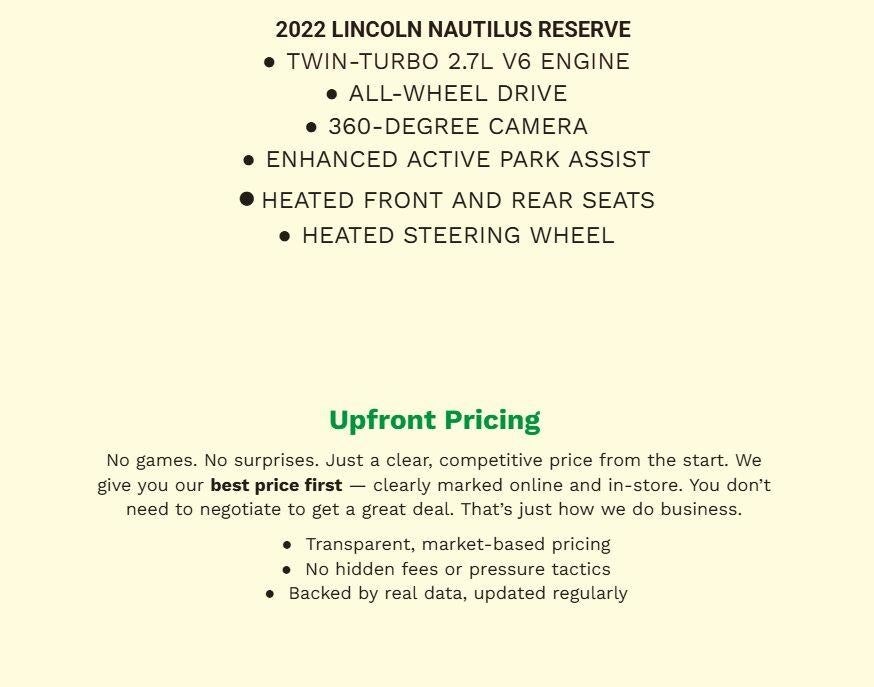 2022 Lincoln Nautilus Reserve AWD