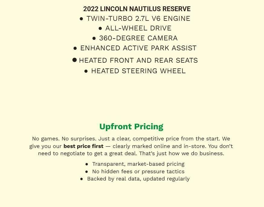 2022 Lincoln Nautilus Reserve AWD