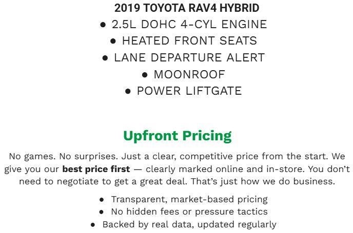2019 Toyota RAV4 Hybrid Limited AWD