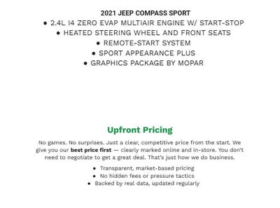 2021 Jeep Compass Sport 4x4