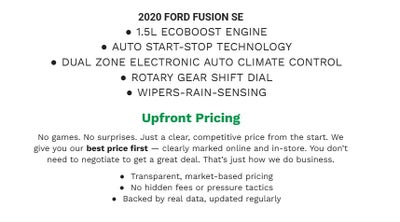 2020 Ford Fusion SE