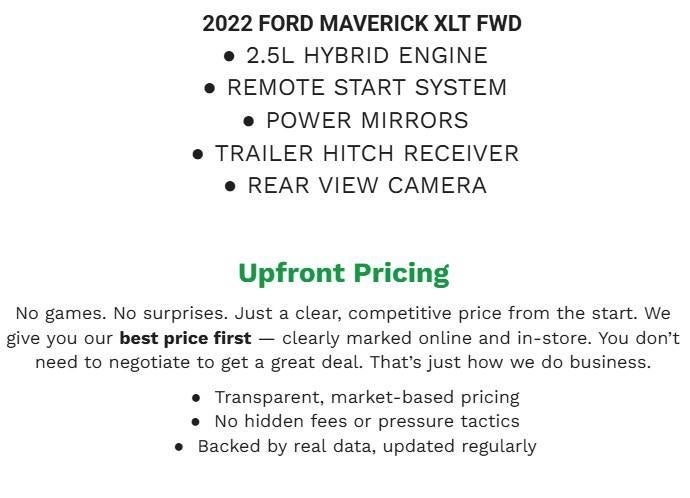 2022 Ford Maverick XLT FWD SuperCrew