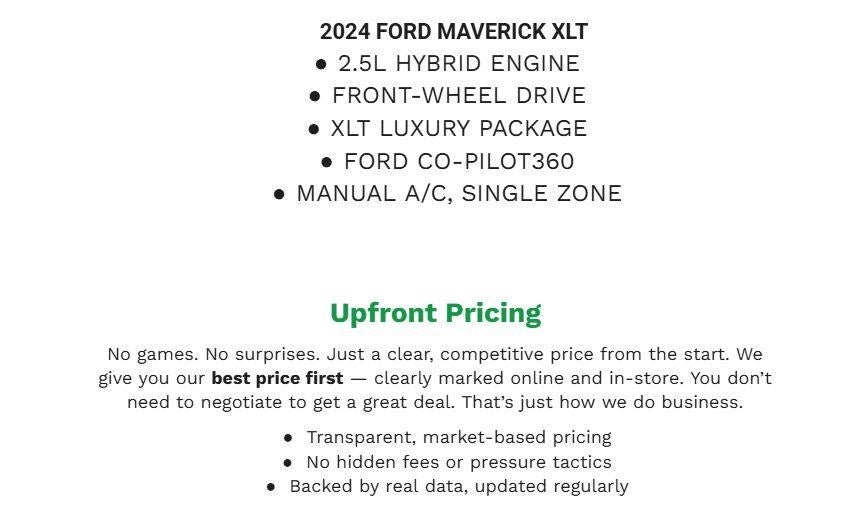 2024 Ford Maverick XLT FWD SuperCrew