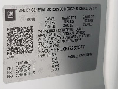 2019 Chevrolet Silverado 1500 4WD Crew Cab 147 High Country