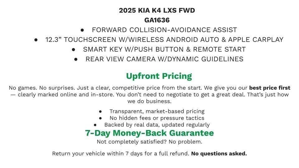 2025 Kia K4 LXS FWD