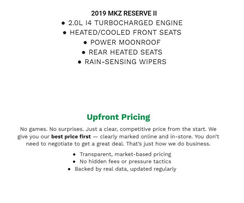 2019 Lincoln MKZ Reserve II FWD