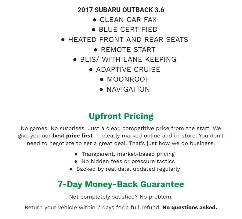 2017 Subaru Outback 3.6R Touring