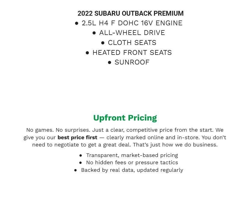 2022 Subaru Outback Premium CVT