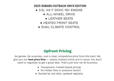 2025 Subaru Outback Onyx Edition AWD