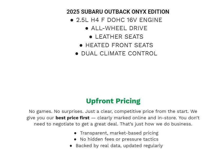 2025 Subaru Outback Onyx Edition AWD