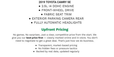2019 Toyota Camry SE