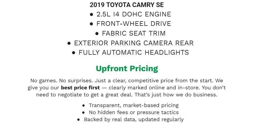 2019 Toyota Camry SE