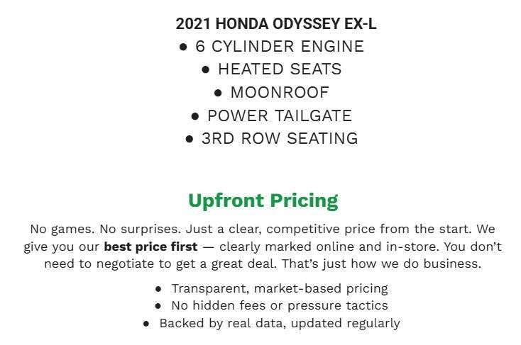 2021 Honda Odyssey EX-L Auto
