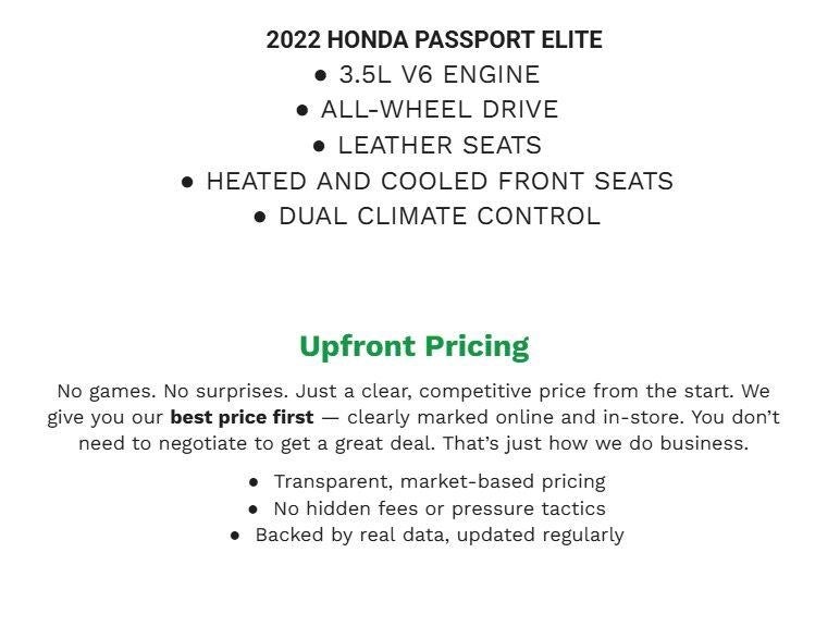 2022 Honda Passport Elite AWD