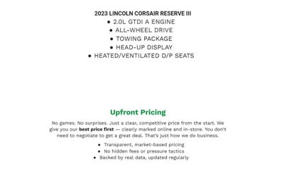 2023 Lincoln Corsair Reserve AWD