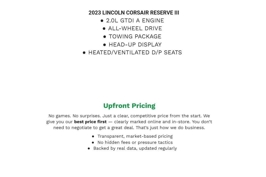 2023 Lincoln Corsair Reserve AWD