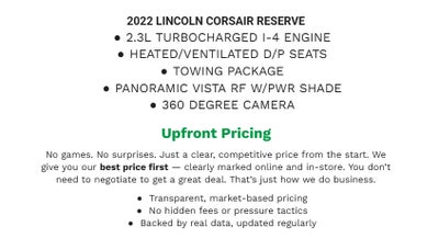 2022 Lincoln Corsair Reserve