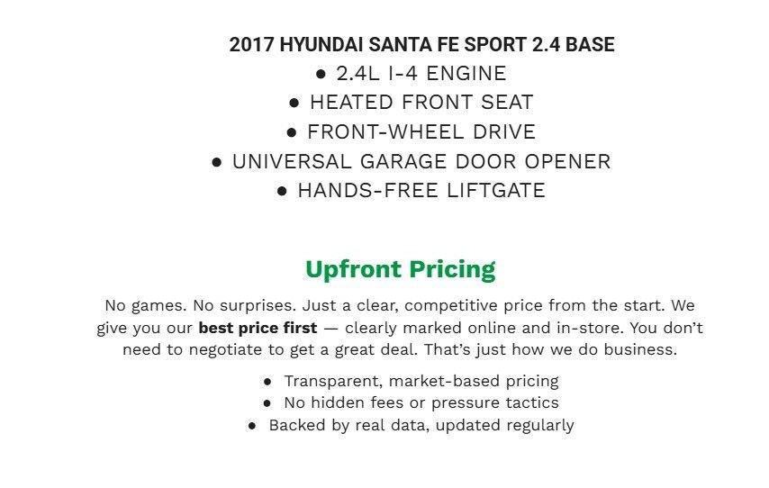 2017 Hyundai Santa Fe Sport 2.4 Base