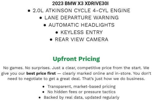 2023 BMW X3 xDrive30i Sports Activity Vehicle