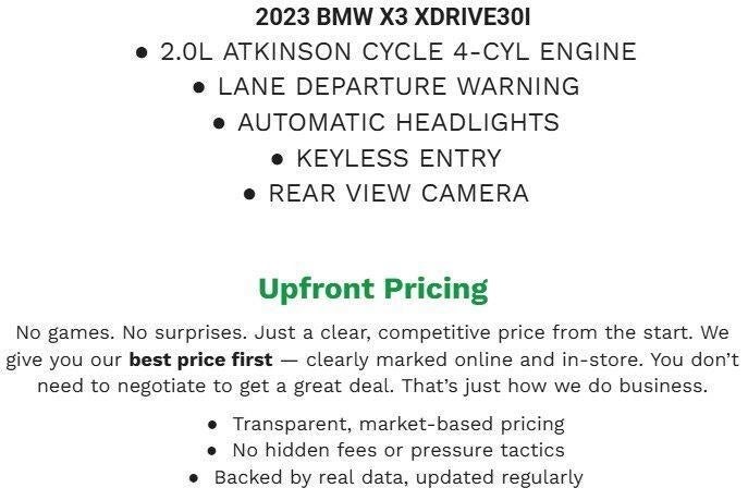 2023 BMW X3 xDrive30i Sports Activity Vehicle