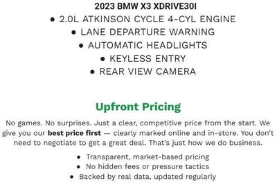 2023 BMW X3 xDrive30i Sports Activity Vehicle