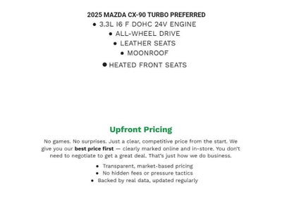 2025 Mazda Mazda CX-90 3.3 Turbo Preferred Package