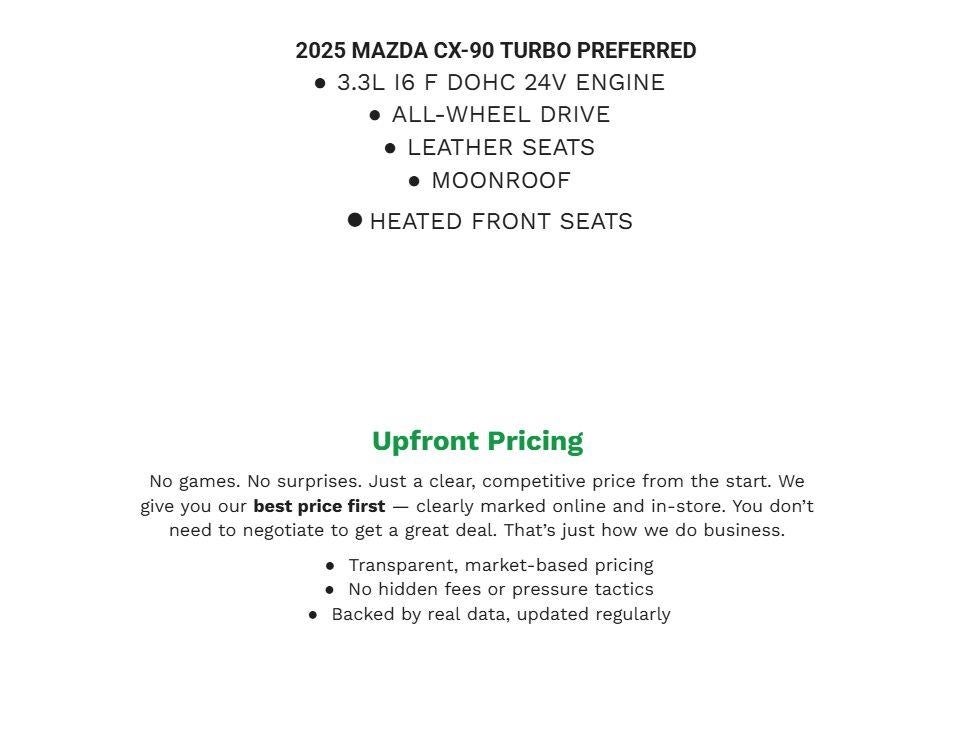 2025 Mazda Mazda CX-90 3.3 Turbo Preferred Package