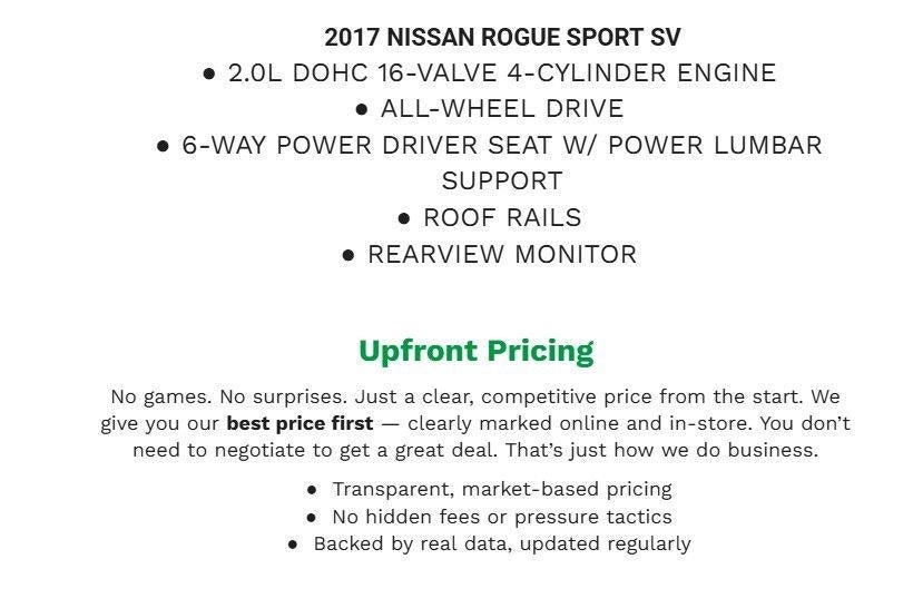 2017 Nissan Rogue Sport SV