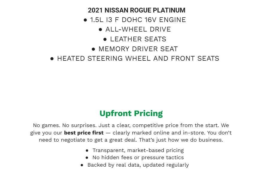 2021 Nissan ROGUE Platinum