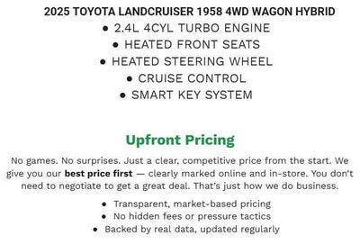 2025 Toyota Land Cruiser 1958 4WD