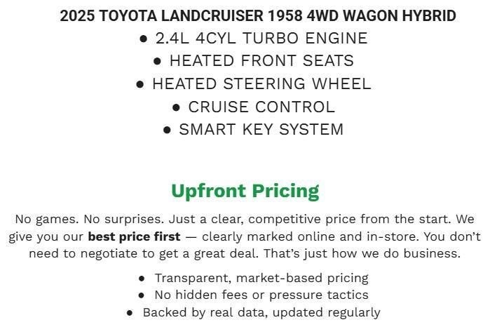 2025 Toyota Land Cruiser 1958 4WD