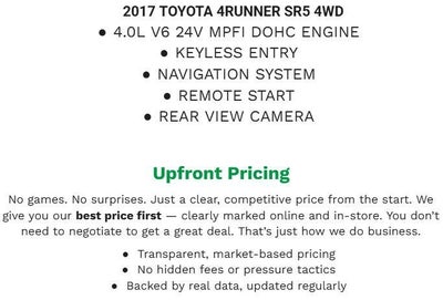 2017 Toyota 4Runner SR5 4WD