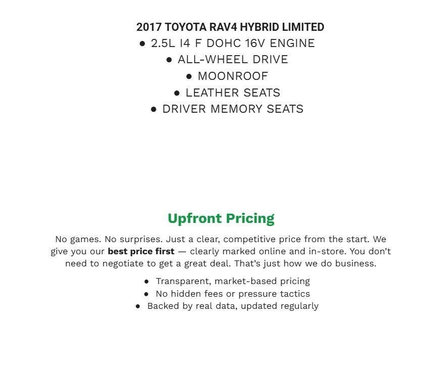 2017 Toyota RAV4 Hybrid Limited AWD