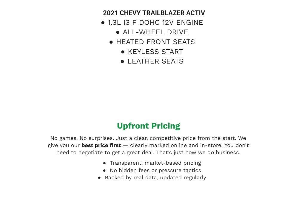 2021 Chevrolet Trailblazer AWD 4dr ACTIV
