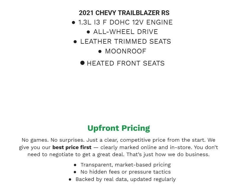 2021 Chevrolet Trailblazer AWD 4dr RS