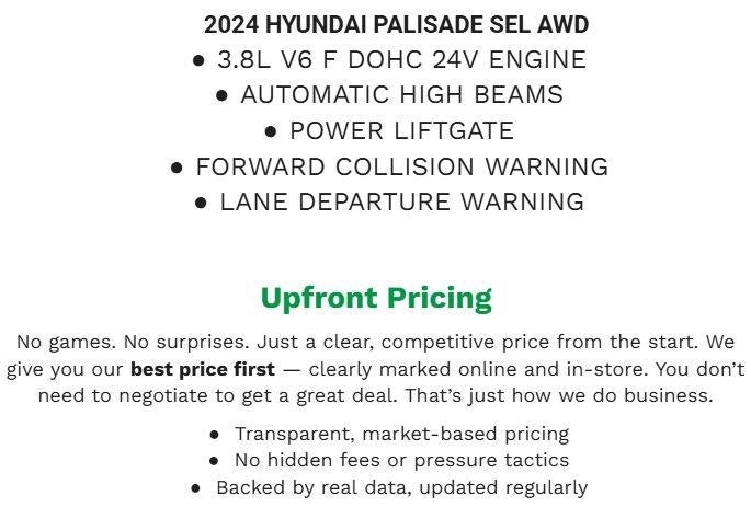 2024 Hyundai Palisade SEL 7P AWD