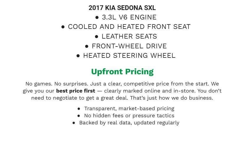 2017 Kia Sedona SXL