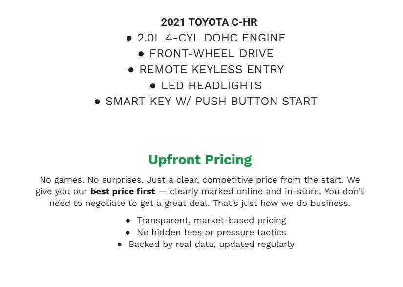 2021 Toyota C-HR XLE FWD